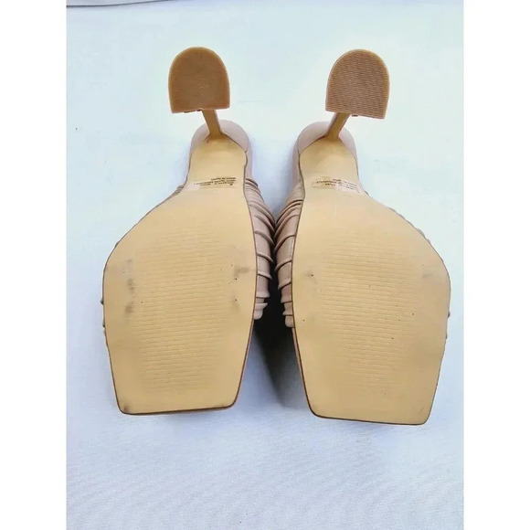 EGO Size UK6 (US 7.5-8) Women Beige Square Toe Slip On Stiletto Block Heel Rivka - Picture 7 of 12